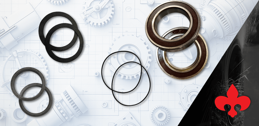 Images of bearings and gaskets for Machine Shop Hack article on the Tool Cutter Workhead Rebuild Process