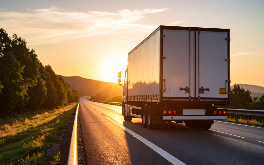 Moving truck with an industrial lathe in the trailer
